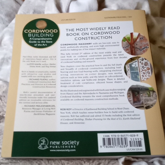 Cordwood Building, nice used book. By Rob Roy. - Picture 2 of 2